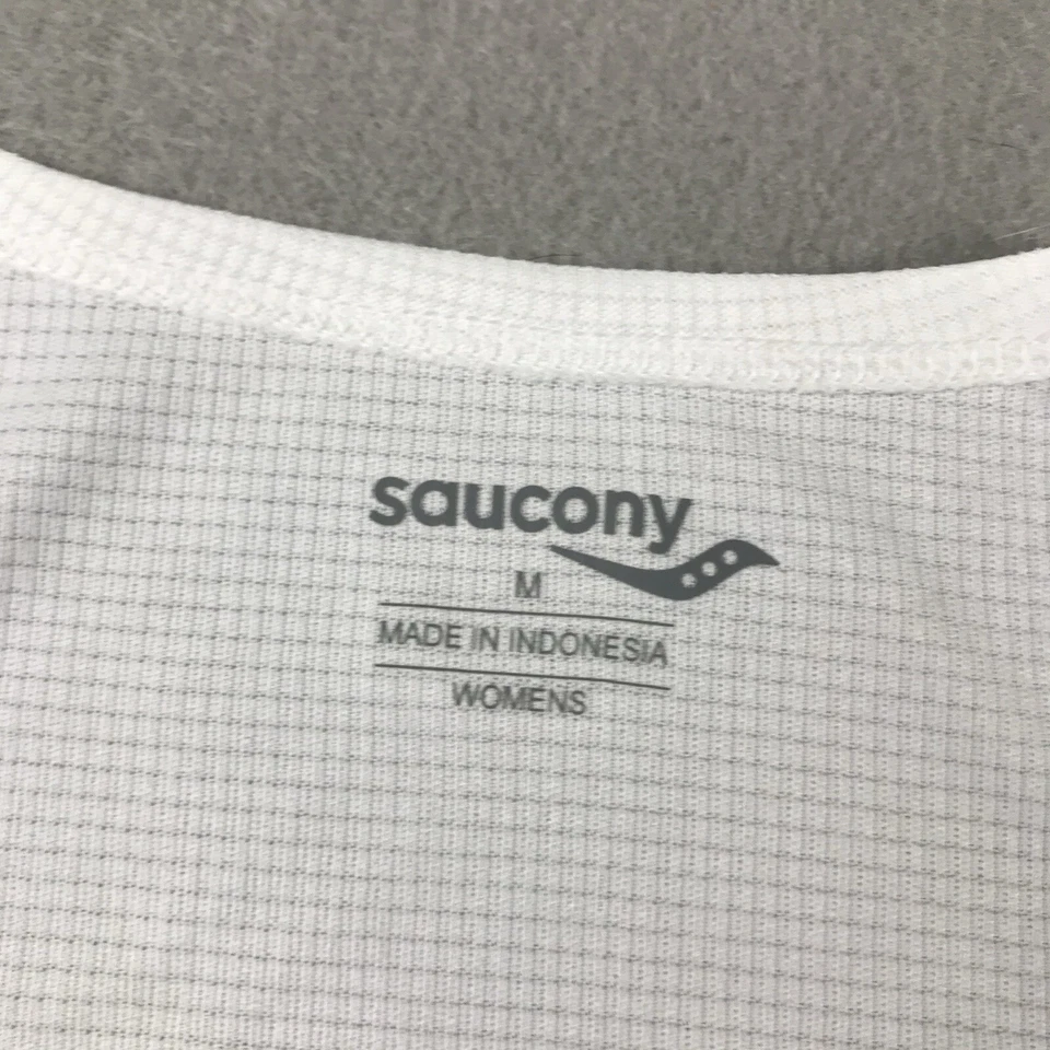 Camisa Saucony para mujer mediana azul blanca ligera camiseta sin mangas ropa deportiva nueva con etiquetas Foto 3 de 4