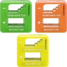 Demagnetizer and Magnetizer - 3 Pack - Green, Yellow, Orange - Screwdrivers Tips
