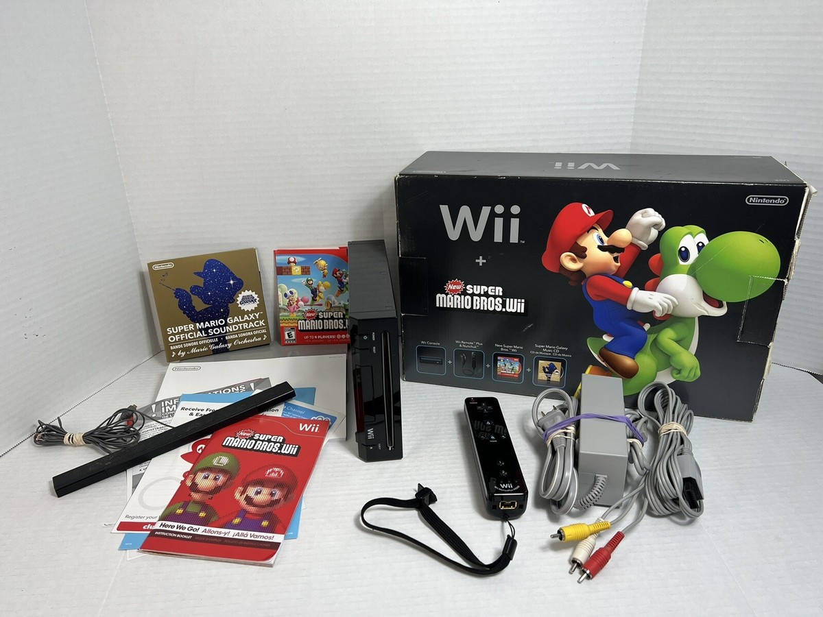 NEW Nintendo Wii Holiday Super Mario Bros. Game & Black NEW Nintendo Wii Holiday Super Mario Bros. Game & Black