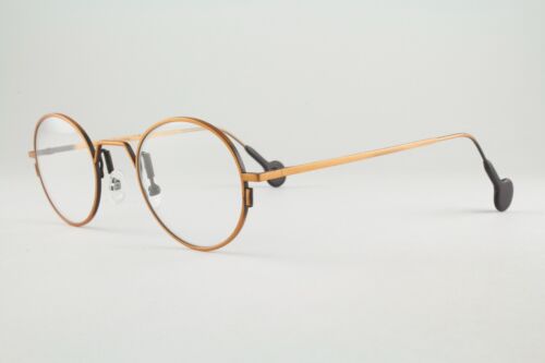 Rare Authentic LA Eyeworks 444 44mm Bronze Black Glasses Frames Italy - Picture 2 of 7