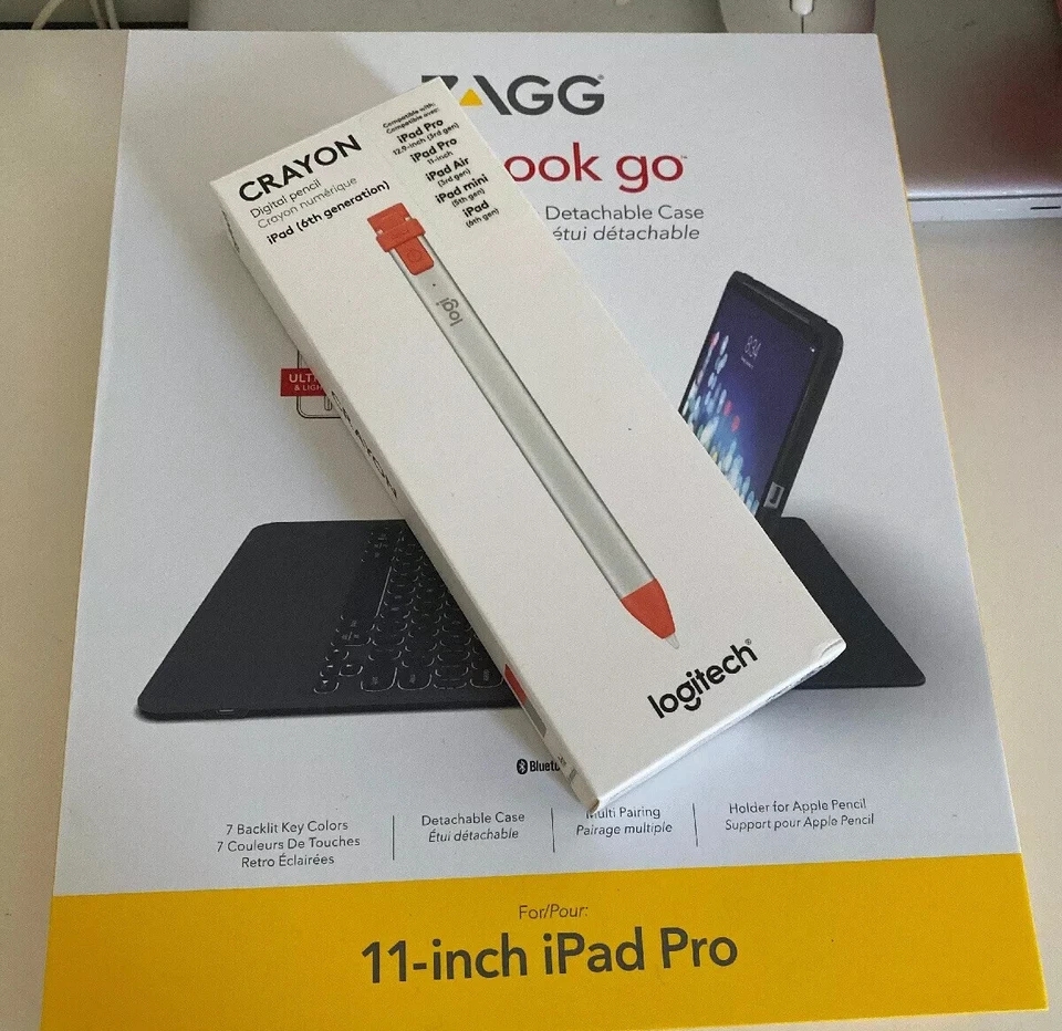 Paquete Zagg Slim Book Go para iPad Pro de 11 pulgadas y lápiz digital Logitech iPad Foto 2 de 4