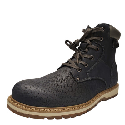 Vance Co. Mens Trent Perforated Leather Ankle Boot Grey 8.5M  display picture 1