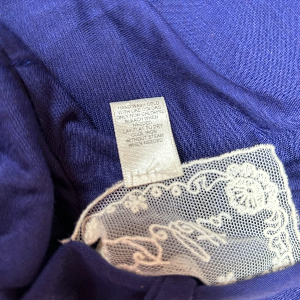 Top Anthropologie Deletta Drapeado Frontal Manga Dolman Talla Mediana Azul Mezcla Seda Foto 4 de 4