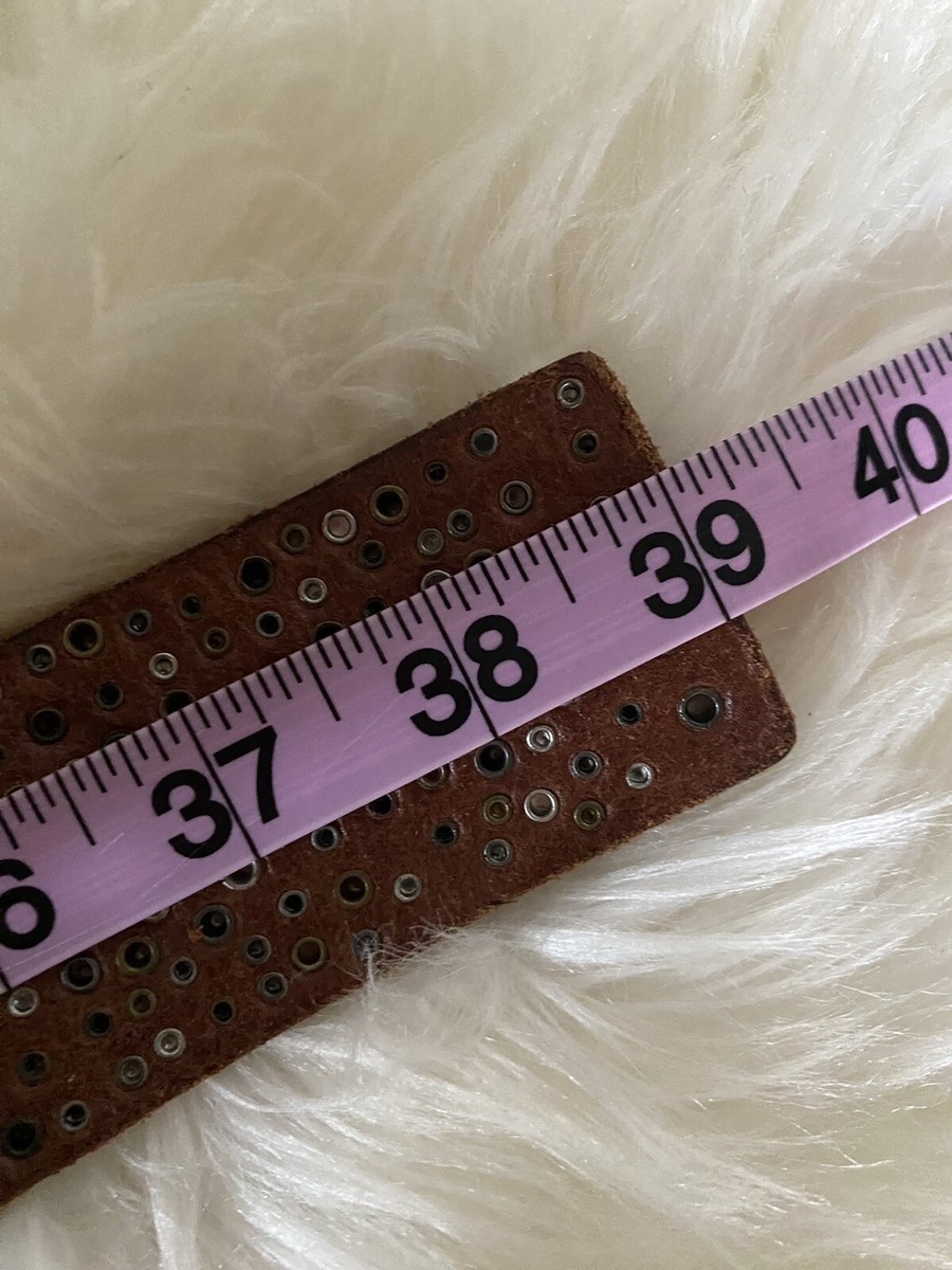 VTG TED BAKER Brown Boho Brass Stud Grommet Leather Belt Y2K VTG TED BAKER Brown Boho Brass Stud Grommet Leather Belt Y2K