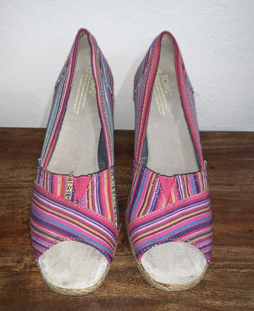 Toms pink wedges clearance