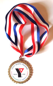 Vintage 1990's Youth Program MAIN LINE Y Golden Medal Souvenir w Ribbon (c)