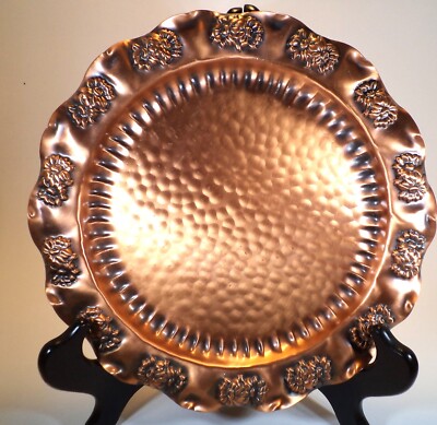 Gregorian Copper Plate Solid Copper Scallops and Flowers Design 9