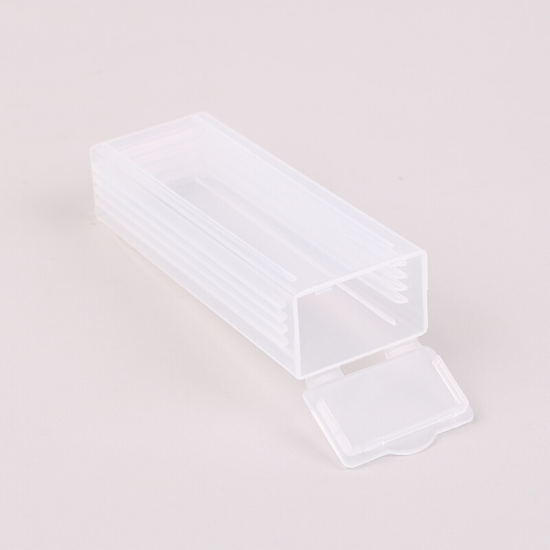 Durable PP Microscope Slide Holder Storage Box Holds 5 Slides Dispenser Case