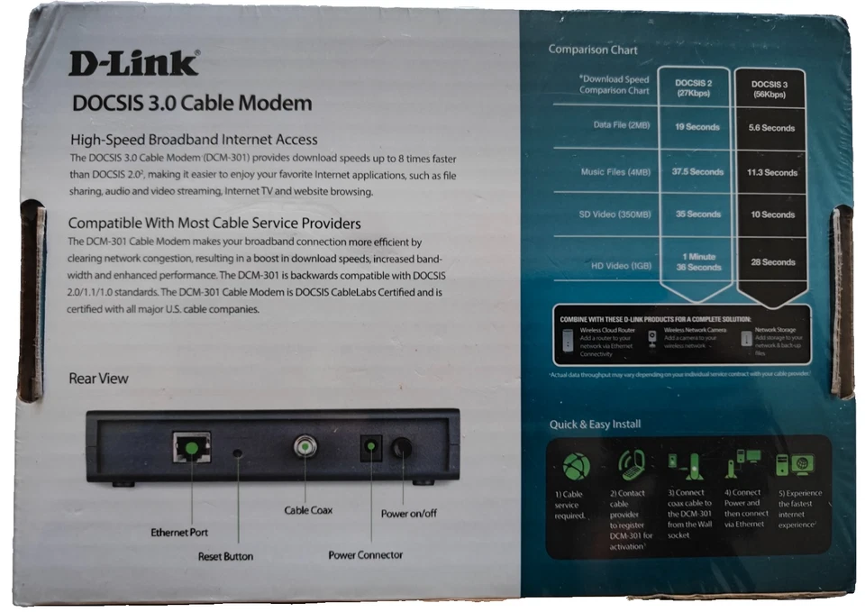 D-Link DOCSIS 3.0 Cable Modem DCM-301 343Mbps - Image 2 of 4