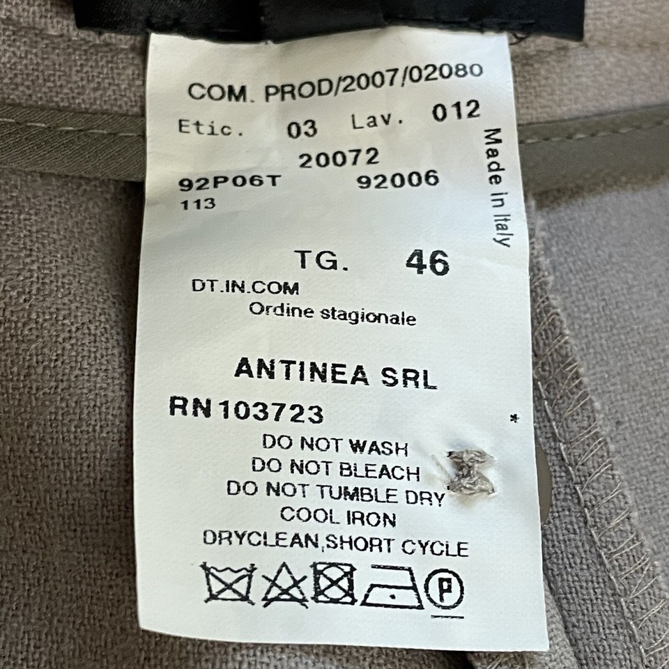 Emporio Armani Women’s Sz 12 Taupe Wool Straight Leg Dress Pants