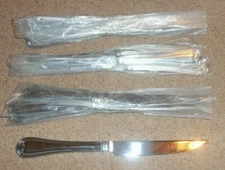 4 Reed Barton Sussex serrated solid handle stainless steak dinner knife Flatware