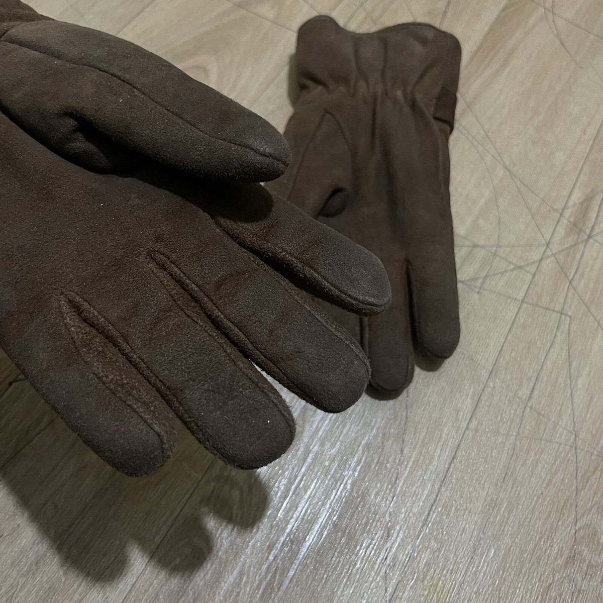 E5938R◾️バーバリー　ラムレザー手袋　グローブ　ノバチェック BURBERRY Gloves Nova Check SUEDE LEATHER Wool lining brown