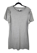 Nine West TShirt Dress Size Large Gray Short Sleeve