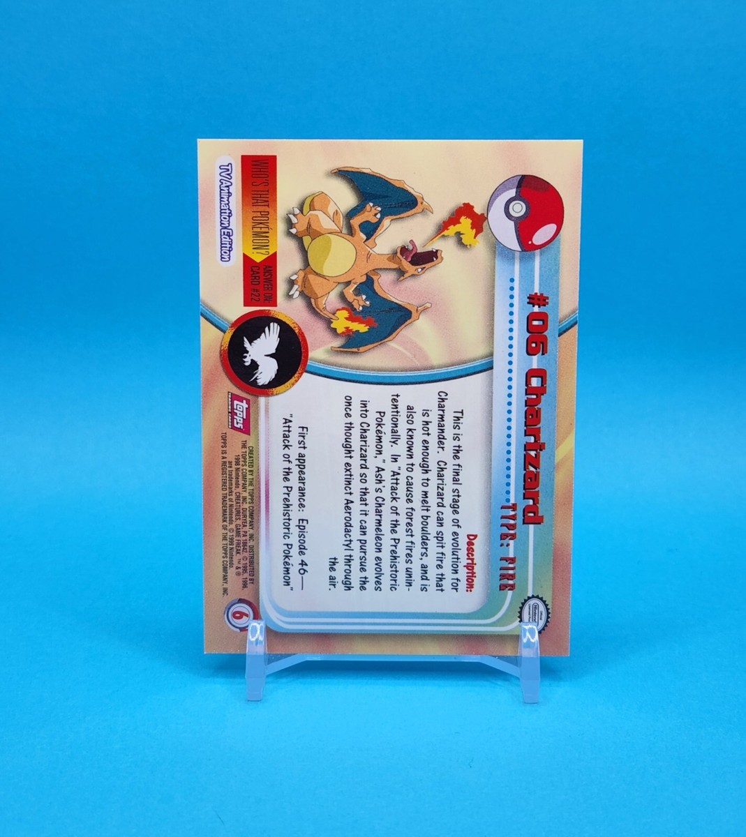 Pokemon Card - Charizard #06 - Topps Series 1 - Red Logo | eBay