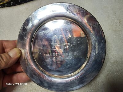 Vintage 1978 McDonalds Oneida When We Work At It It Works 6'' Metal Plate