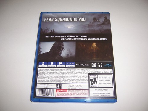 Replacement Case Village Resident Evil Sony PlayStation 4 Original Box Authentic - Picture 2 of 3
