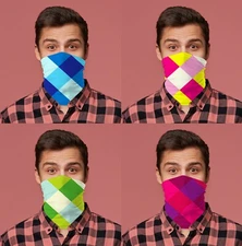 Golf Diamond Design Snood Neck Tube Facemask Neck Warmer [4 Colours]