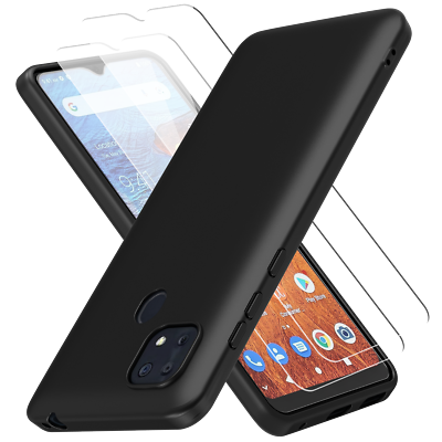 #ad Matte Black Phone Case 2X Glass Screen Protector for Consumer Cellular ZMAX 10 $12.99