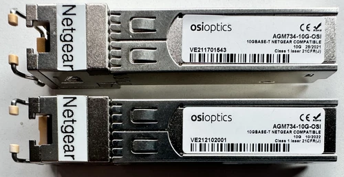 1PCS NETGEAR AGM734-10G 10GBASE-T SFP+ Copper RJ-45 Transceiver osioptics
