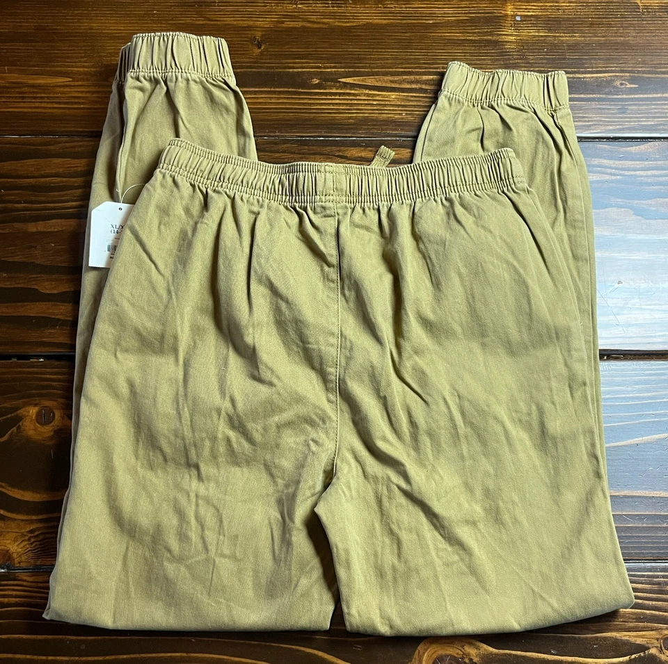 Pantalones Glory Desteñidos, Jóvenes Niño Talla XL, Caqui Tostado, Pantalones Jogger, Cordón, Nuevos con Etiquetas Foto 2 de 4