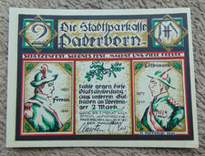 Banknotes, voucher for 2 marks, city of Paderborn, 1921 year!.