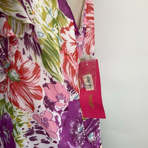 Vintage Sunny Leigh Floral Halter Blouse Y2K 90s Ruffled - Picture 4 of 8