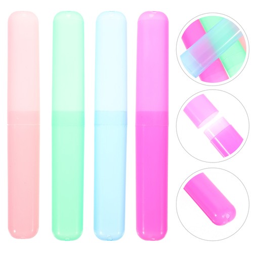 4 Pcs Portable Toothbrush Case Travel Cases Organizer Storage Holder