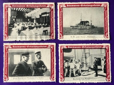 Advertising stamp advertising stamp vignette poster stamp sailor recreation home lot 4 stamps