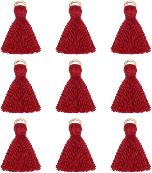 100 StüCk Mini Quasten AnhäNger Rot Quasten Charm FüR Schmuckherstellung-image