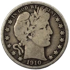 1910-P Liberty Barber Silver Half Dollar 50c Philadelphia Very Good VG+