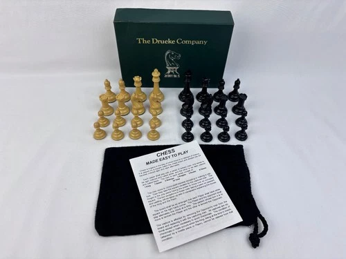 Vintage Drueke No. 33 Chess Pieces 2 1/2" King Chessmen