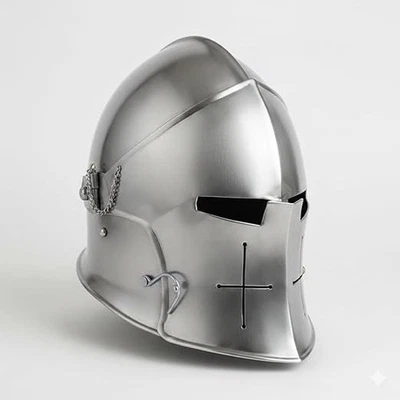 Barbuda Helmet | Viking Battle Knight Helmet Armor | Medieval Visored Barbuda - image 1 of 4
