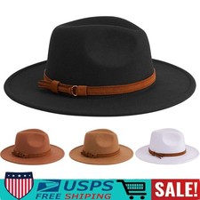 Fedora Hat Classical Wide Brim Western Cap Men Women Vintage Trilby Panama Hats