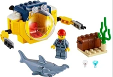 SHARK Lego City National Geographic Mini-Submarine 60263  Incomplete 