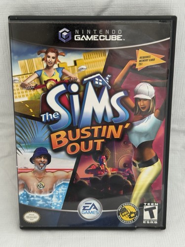 The Sims Bustin' Out (Nintendo GameCube) - Complete With Manual *TESTED*