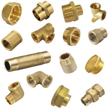 Messing Fittings Gewindefittings Muffe Kappe Winkel T-Stück Stopfen Rohrfitting 