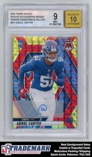 2025 Panini Mosaic #317 Abdul Carter Rookie Auto Choice Fusion Red Yellow BGS 9