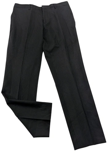Pantaloni eleganti uomo Burberry London Bond Street lana blu scuro righe 34x30 USA
