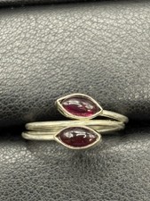 EUC Sterling Silver Double Rhodolite Garnet Ring Size 9 X30