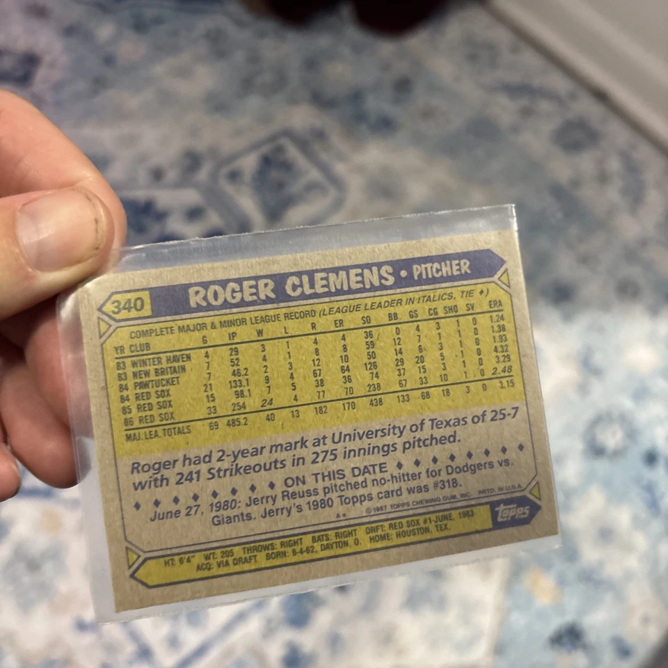 2017 Topps - Rediscover Topps Buybacks Roger Clemens #1987-340 Bronze - Image 4 of 4