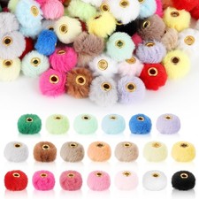 200 Pcs Fluffy Faux Fur Pom Pom Beads 20 Colors Pom Poms for Crafts Beads for...