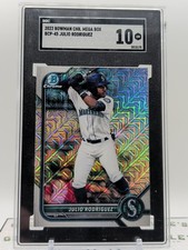 2022 Bowman Chrome Mega Box Mojo Refractor Julio Rodriguez #BCP-45 Graded SGC 10