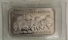 1 Oz 0.999 Fine Silver Art Bar Stagecoach 1/4 Divisible Bar