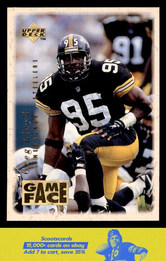 1996 Upper Deck - Game Face Greg Lloyd card #GF6 Pittsburgh Steelers