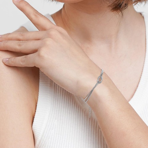 Bridesmaid Knot Bracelet Adjustable Snake Chain Love Knot Matching Bracelet Gold - Picture 2 of 7