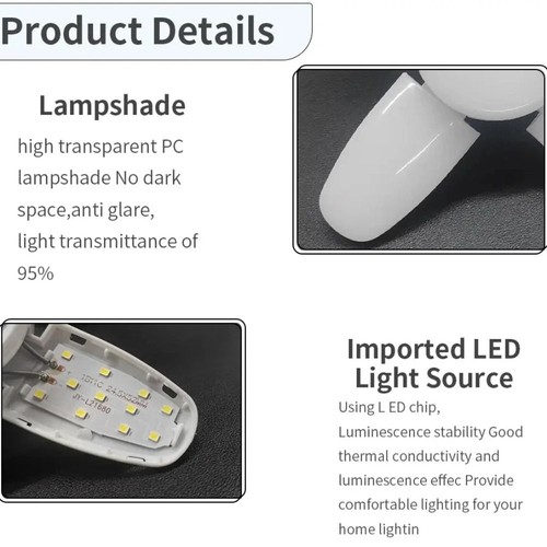 Plastic Fan-Shaped LED Bulb AC 220V 28W Ceiling Lighting LED Light Bulb Garage - Picture 5 of 8