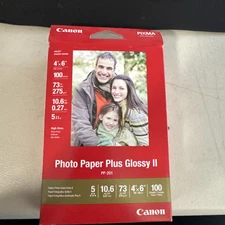 Canon PP-201 Photo Paper Plus Glossy II (4 x 6", 100 Sheets)  New sealed!