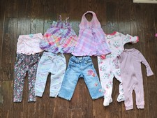 Baby Girl Clothing Lot 12-18M Mixed Brands Carter  s Cat  Jack Dresses Leggings