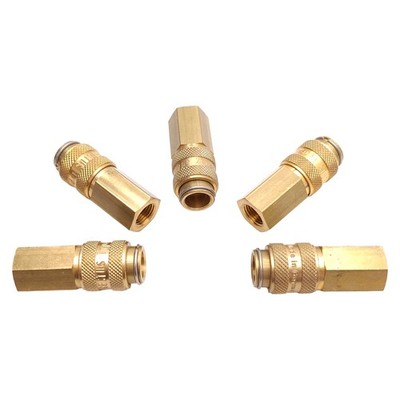 Lot of 5 Parker 21KAIK10MPX Rectus Type 21 Quick Coupling, Brass, R1/8 Female