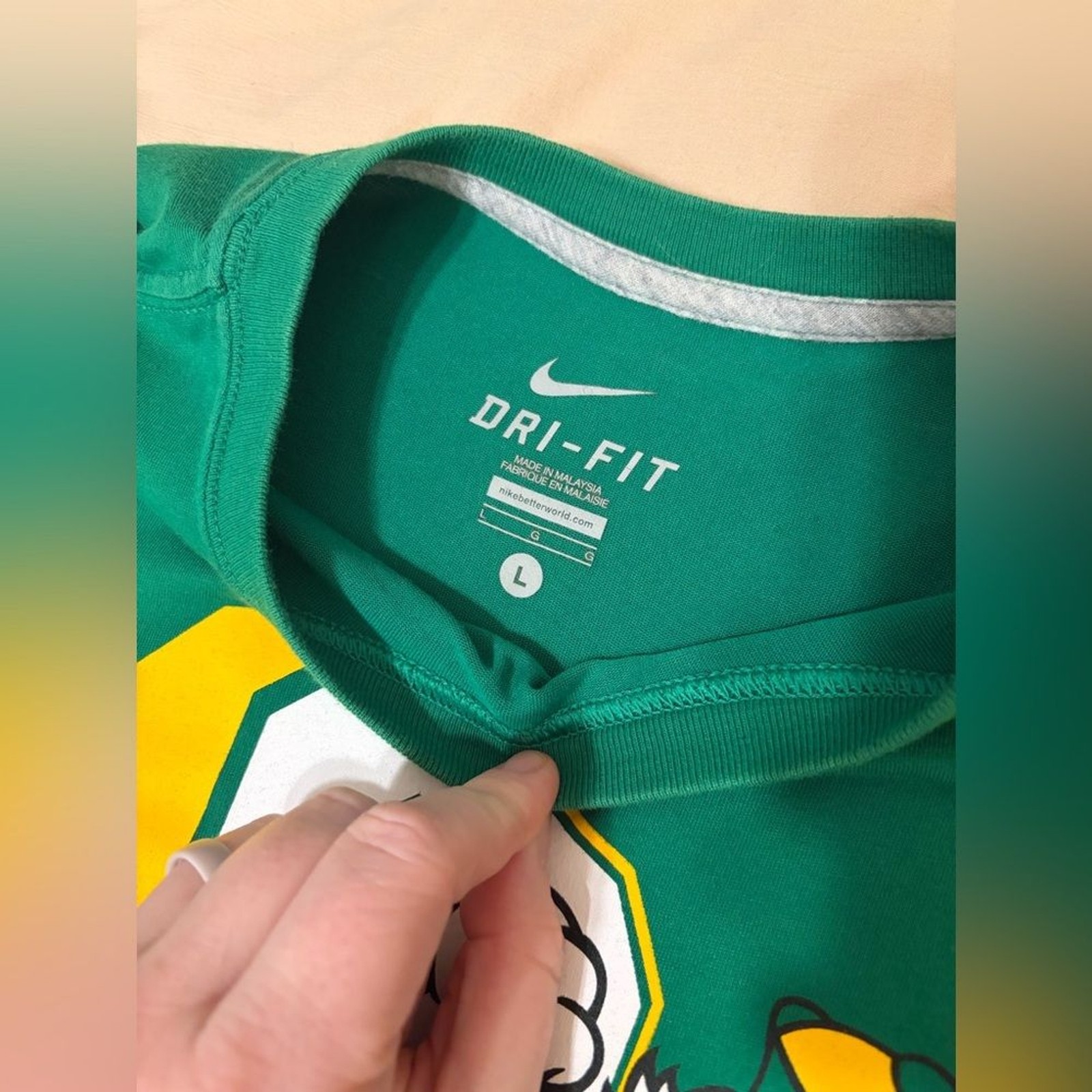 Nike Dri-FIT Oregon Ducks T-Shirt Men’s Large Green Athletic Tee thumbnail 5